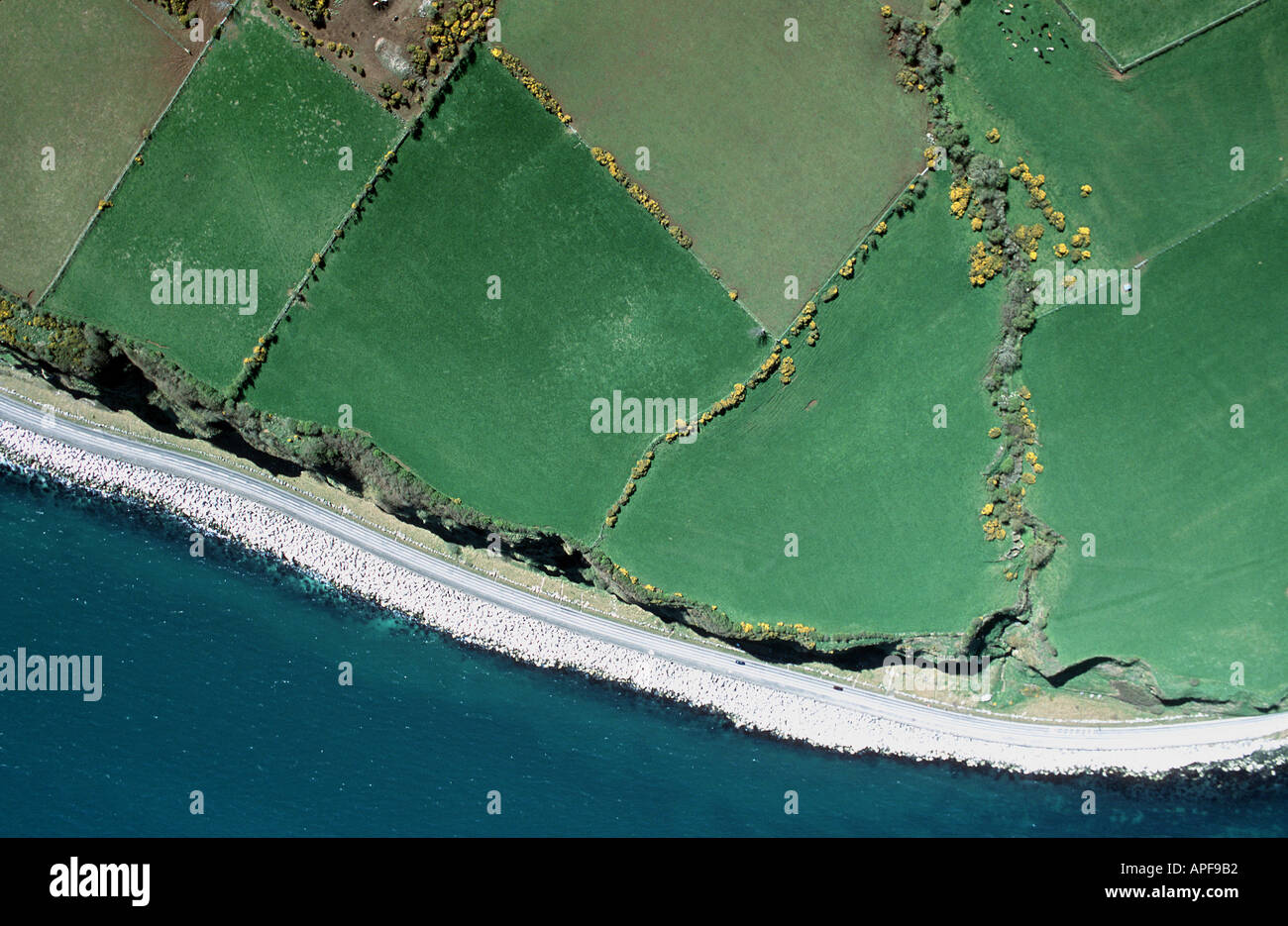 Coast of Northern Ireland near Larne aerial views County Antrim unspoiled uk coastline Stock Photo