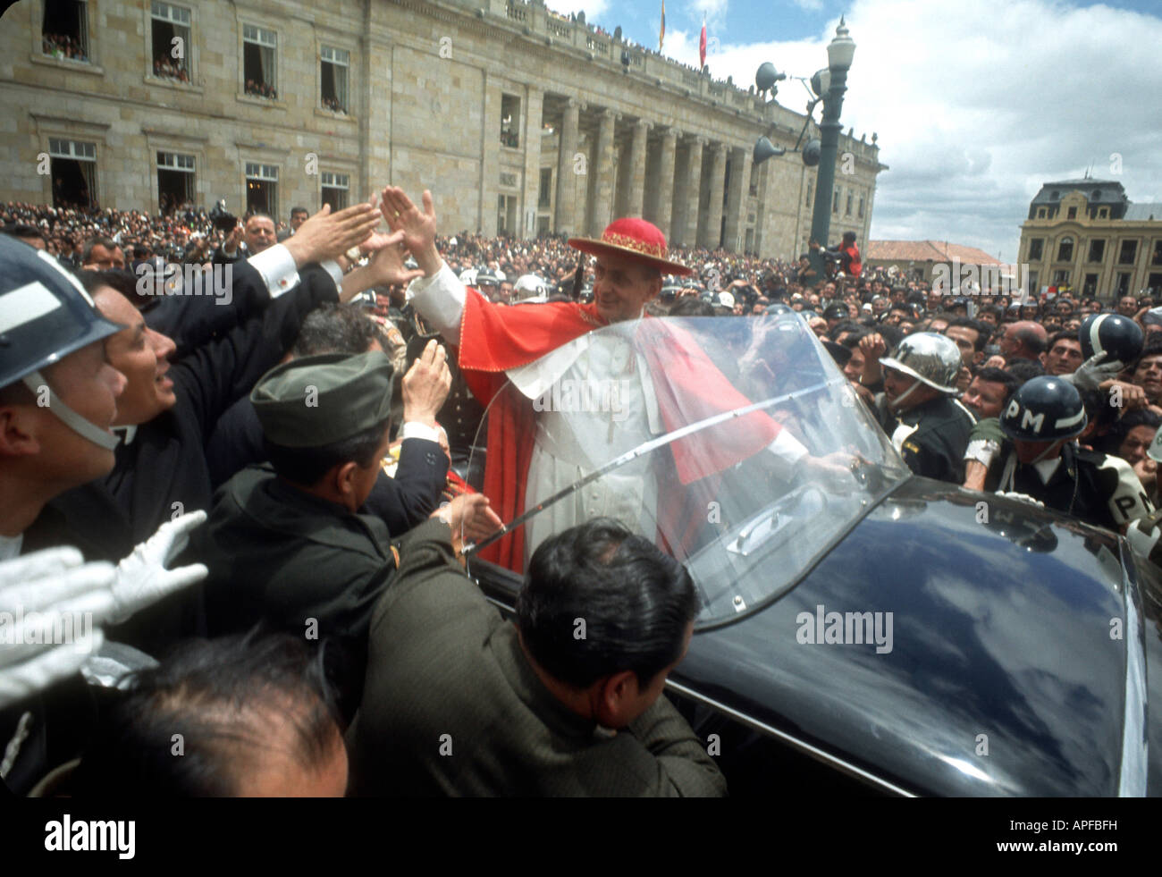 Pope Pius XII in Bogota, Columbia in August 1968. Stock Photo