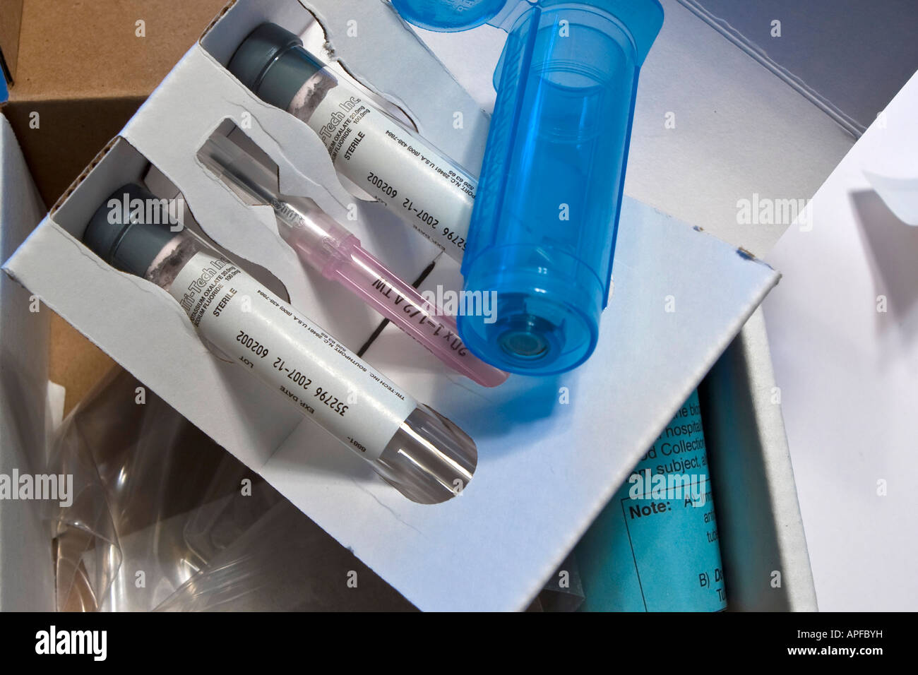 Biohazard Labeled Biological Specimen Cardboard Box for Blood Draw and Withdrawal for Medical