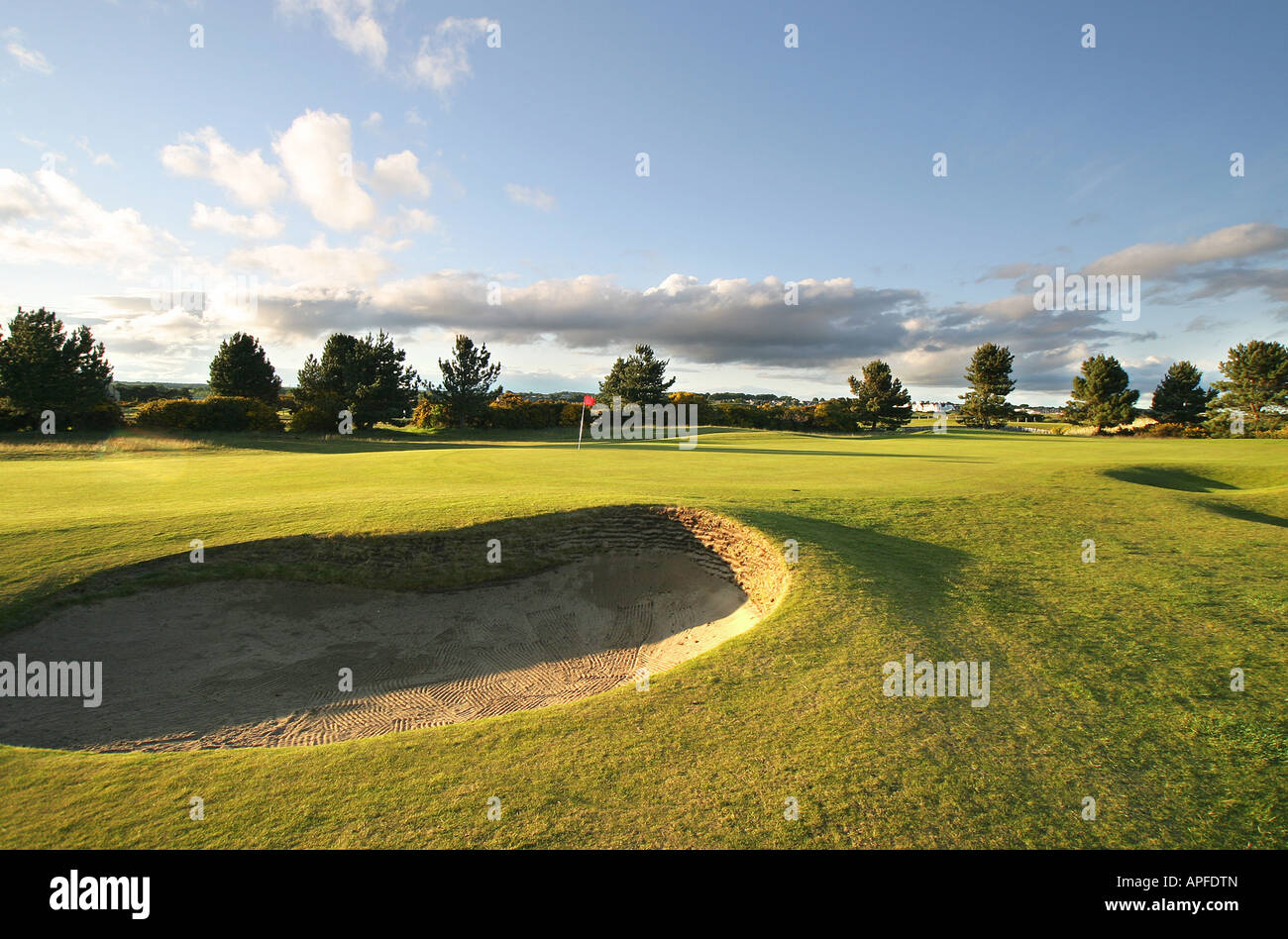 The Buddon Links 15th hole Carnoustie Golf Links Scotland Stock Photo