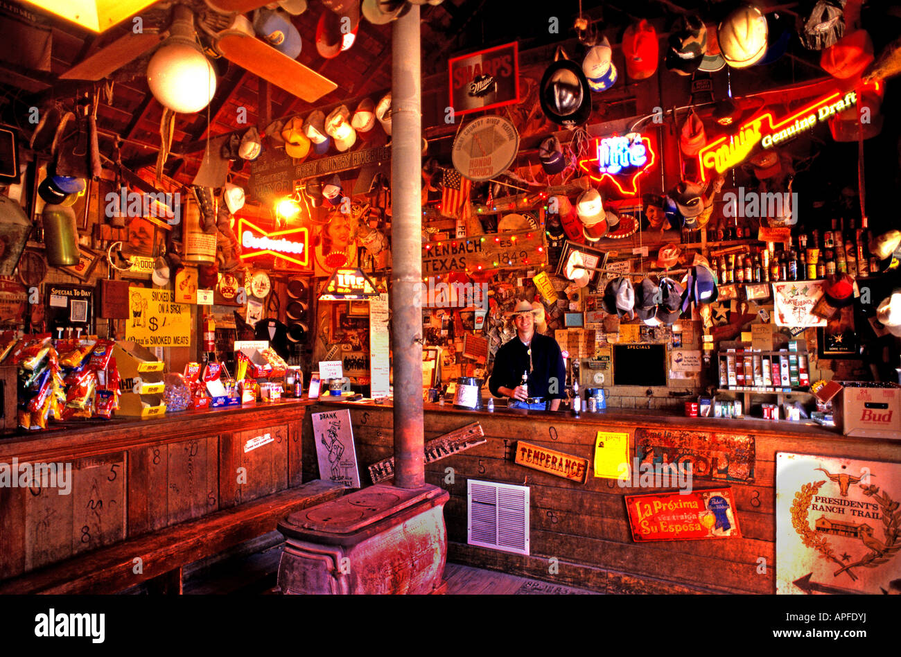 Us Post Office United States Texas USA Texas  Hill Country Restaurant Cafe Luckenbach General Store Saloon Stock Photo