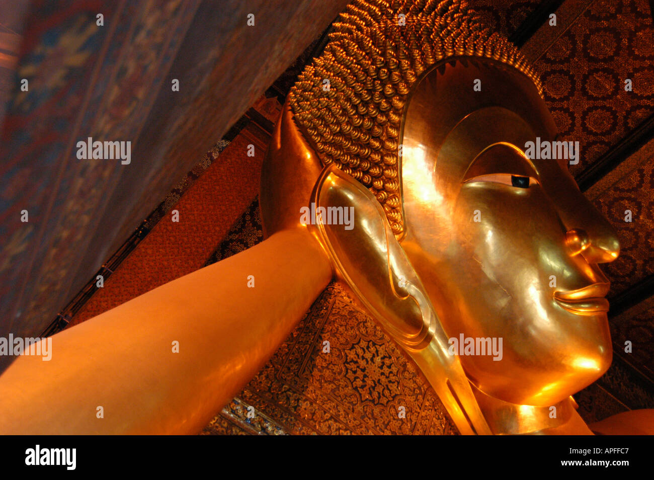 on Wat Pho Temple of the Reclining Buddha Bangkok Stock Photo - Alamy