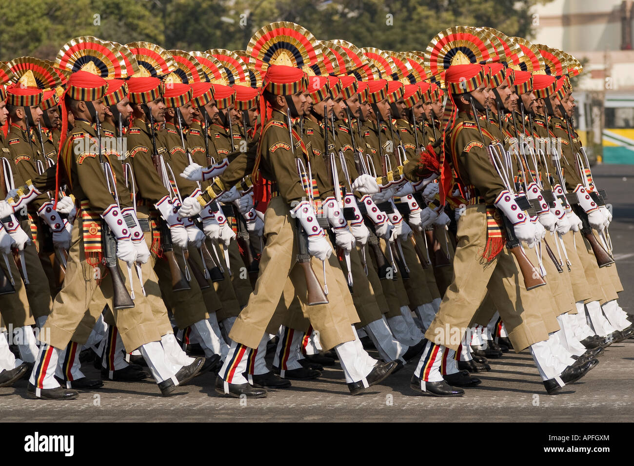 Soldiers Of The Indian Army Marching Down The Raj Path In Preparation Soldiers Of The Indian Army Marching Down The Raj Path In Preparation
