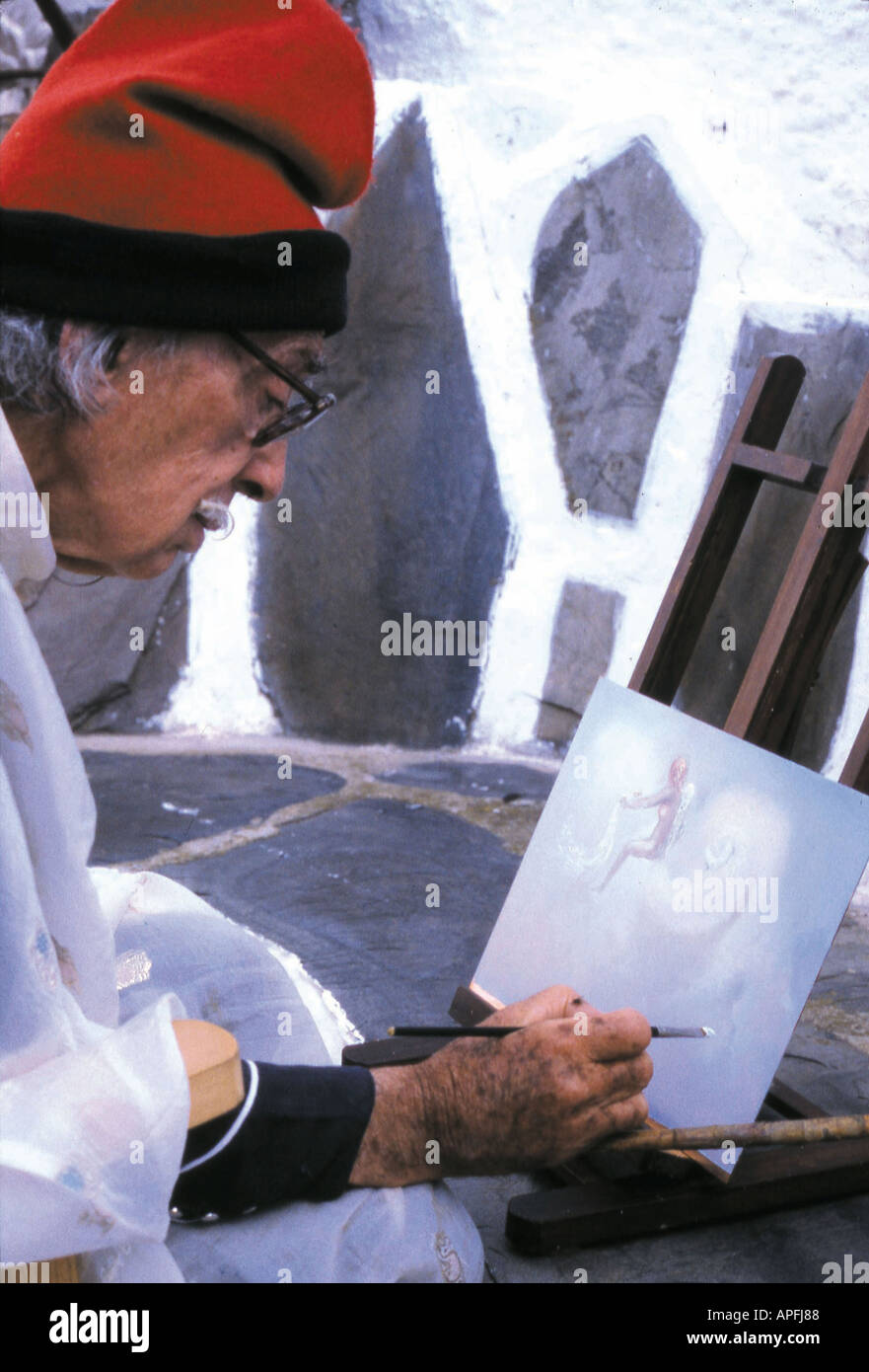 Salvador Dali painting The Gaseous Swan  Stock Photo