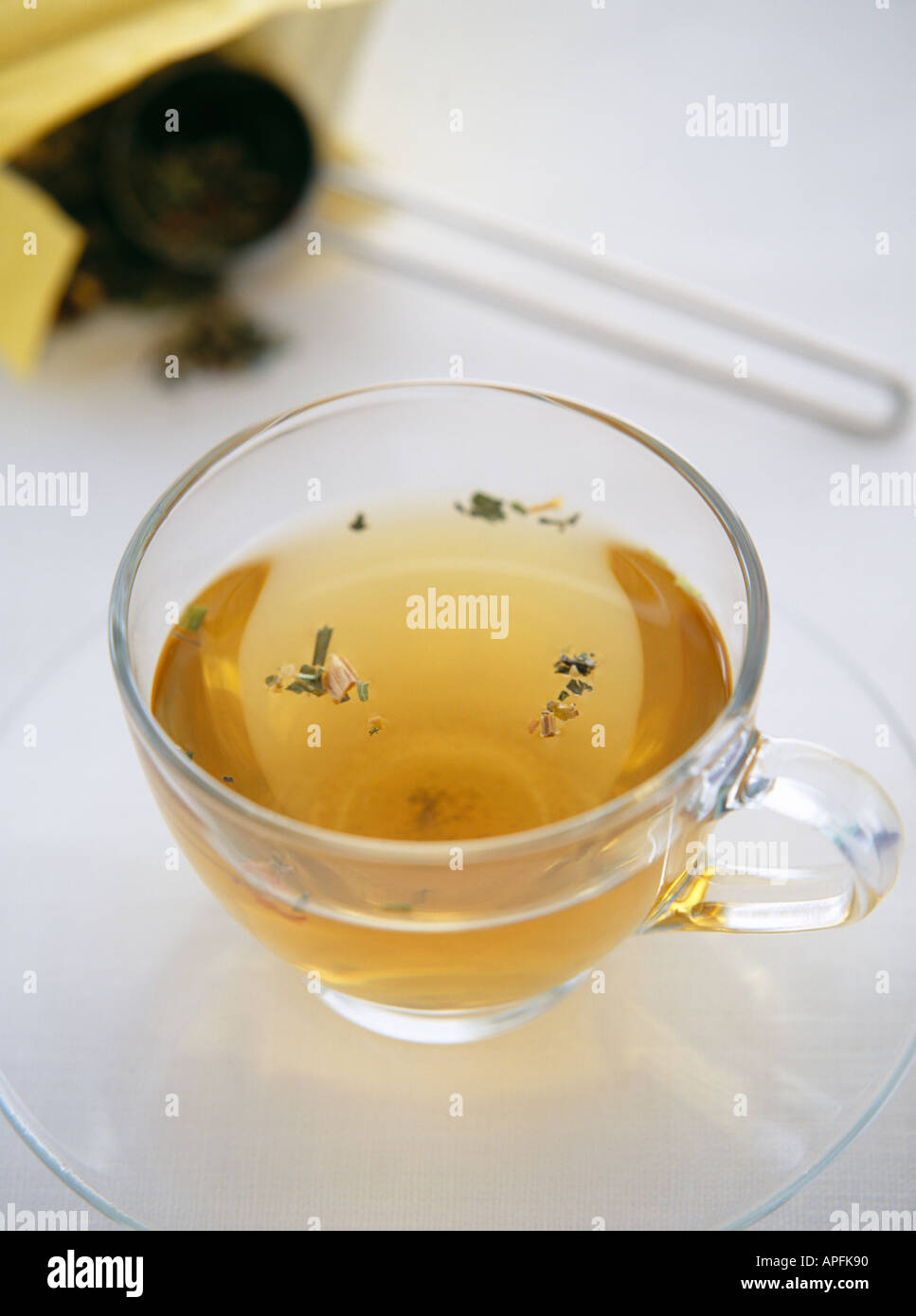 Cup of herb tea in a glass Stock Photo