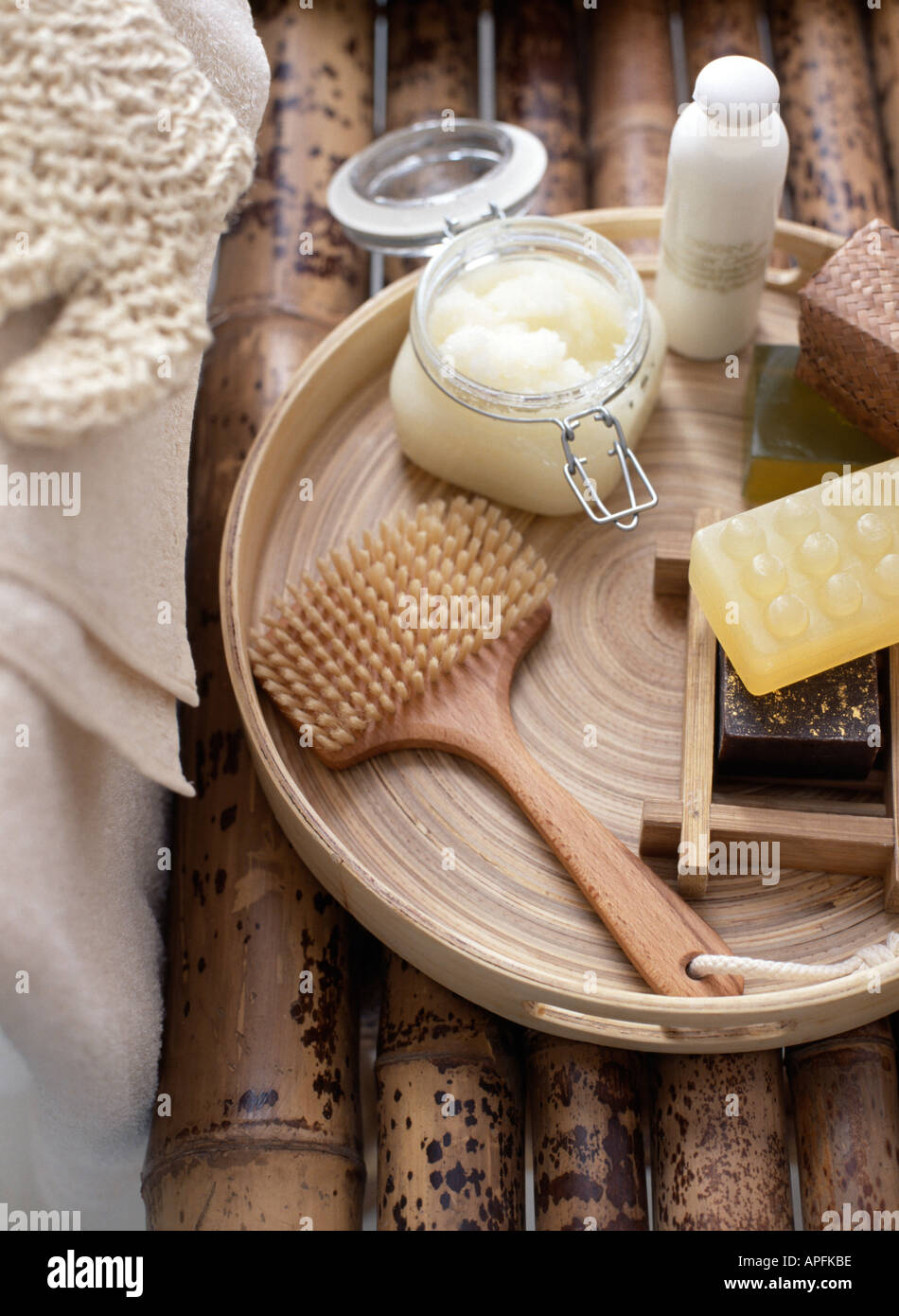 Selection of soaps and natural beauty products Stock Photo Alamy