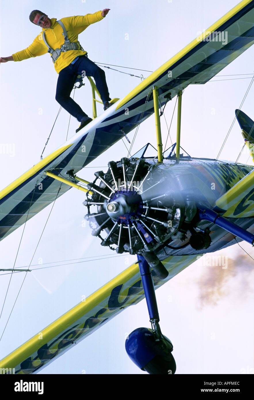 Wingwalker wing airplane hi-res stock photography and images - Alamy
