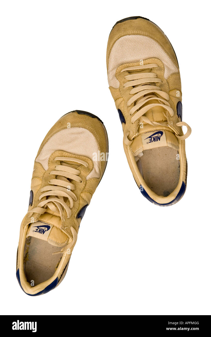 Pair of Old Running Trainers Stock Photo