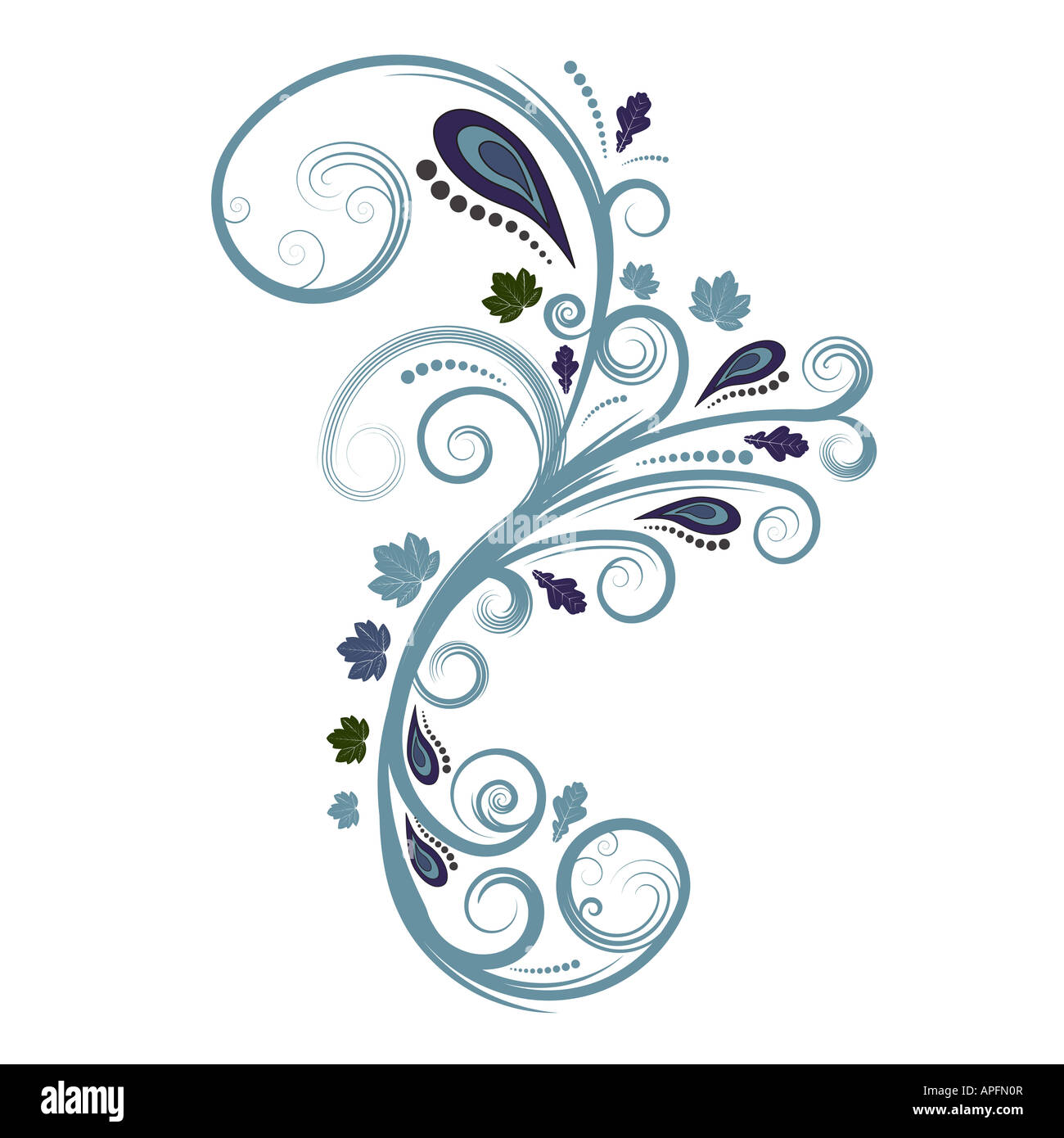 beautiful abstract autumn vector floral design Stock Photo