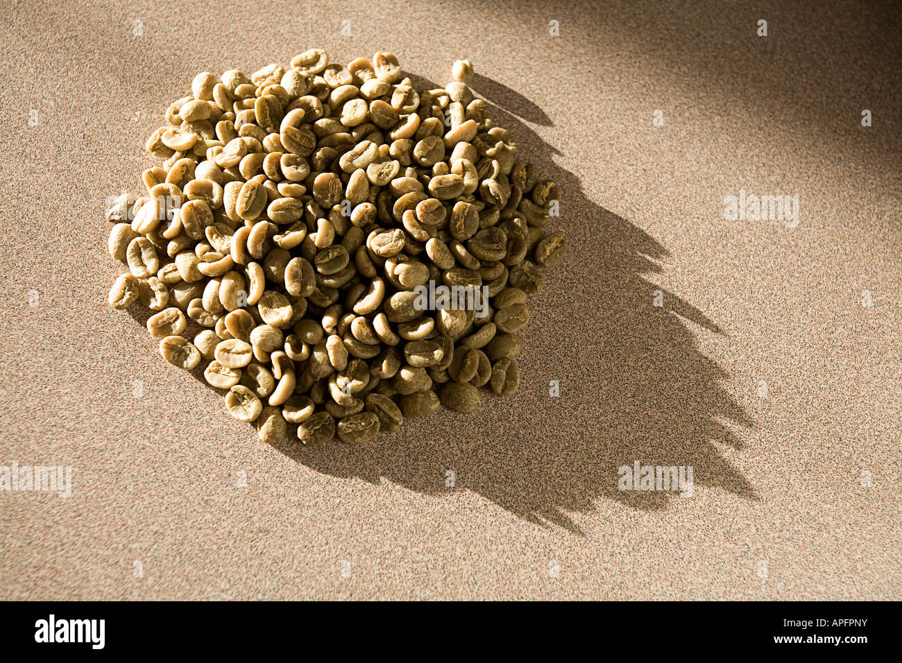 Pile of green, unroasted coffee beans Stock Photo Alamy