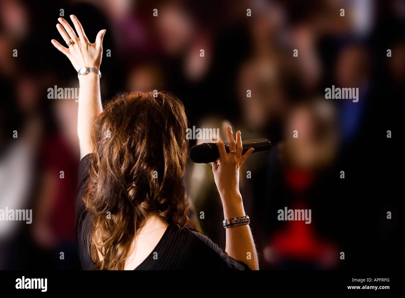Woman on the stage Stock Photo