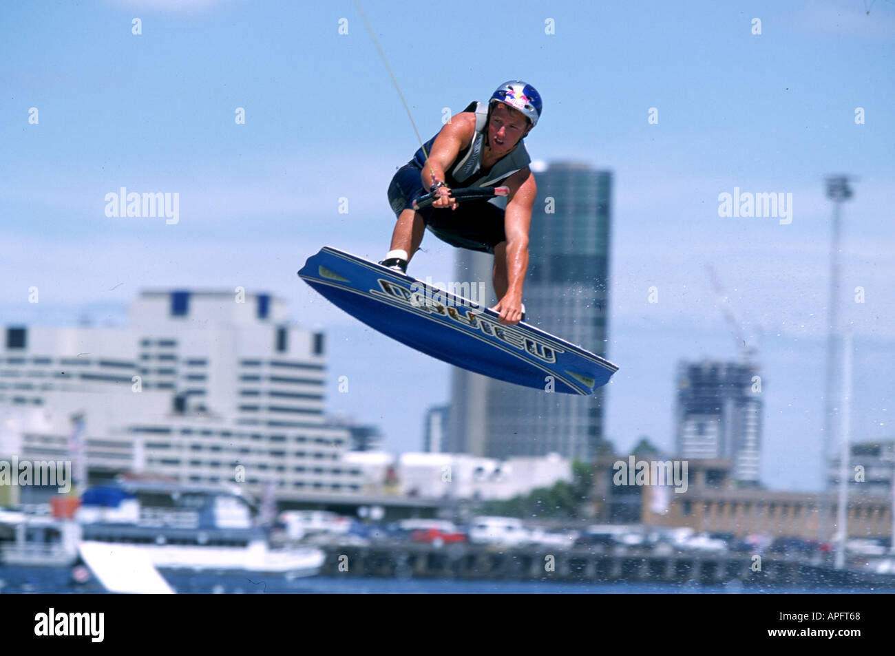 WAKEBOARDING ACTION MELBOURNE AUSTRALIA Stock Photo Alamy