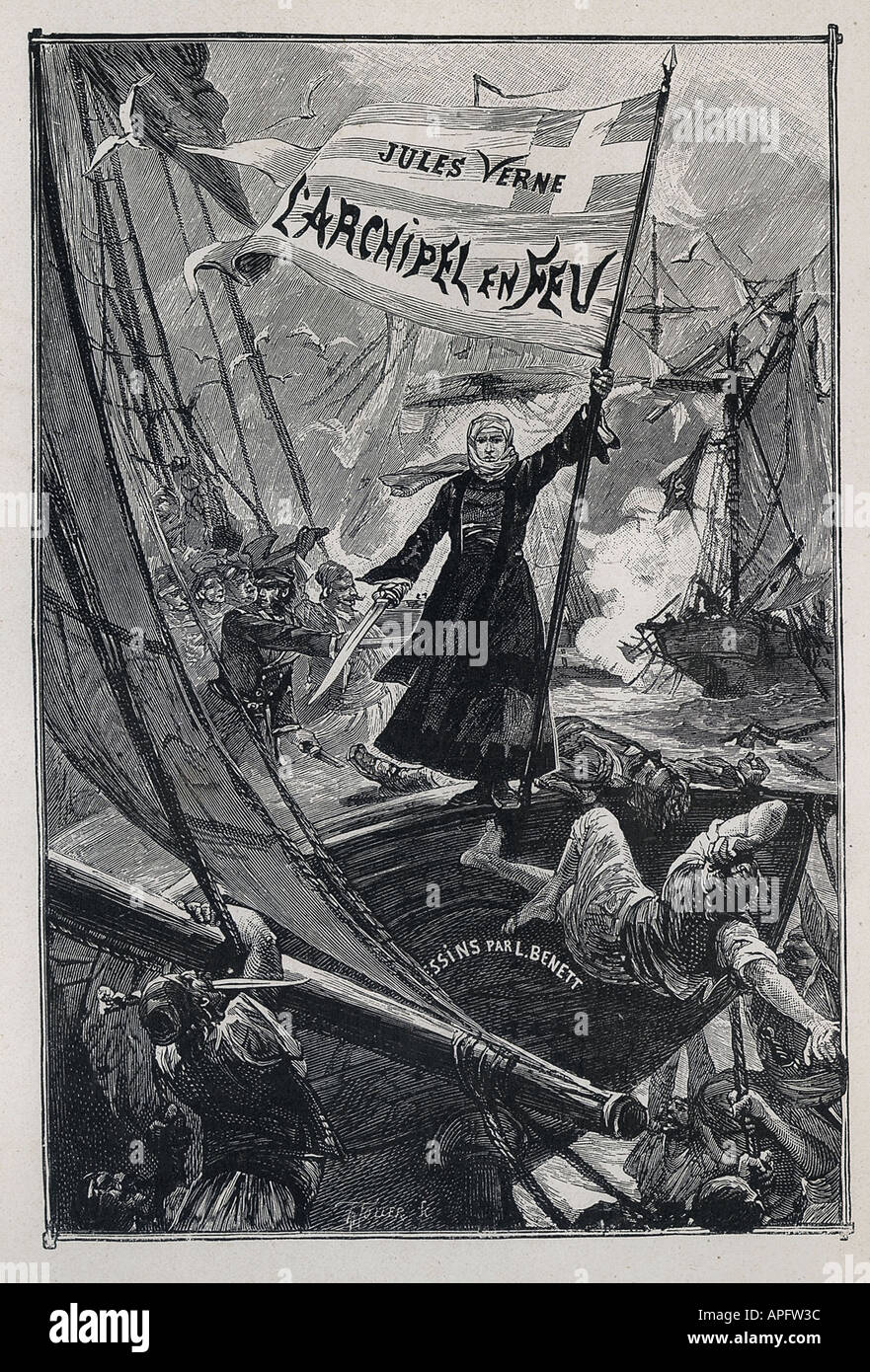 Jules Verne Frontispiece from Propeller Island Stock Photo Alamy