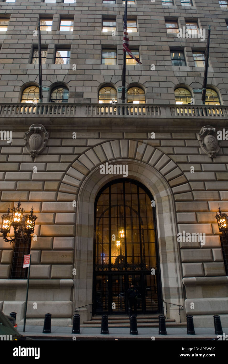 The Federal Reserve Bank of New York building on Liberty Street in Lower  Manhattan Stock Photo - Alamy