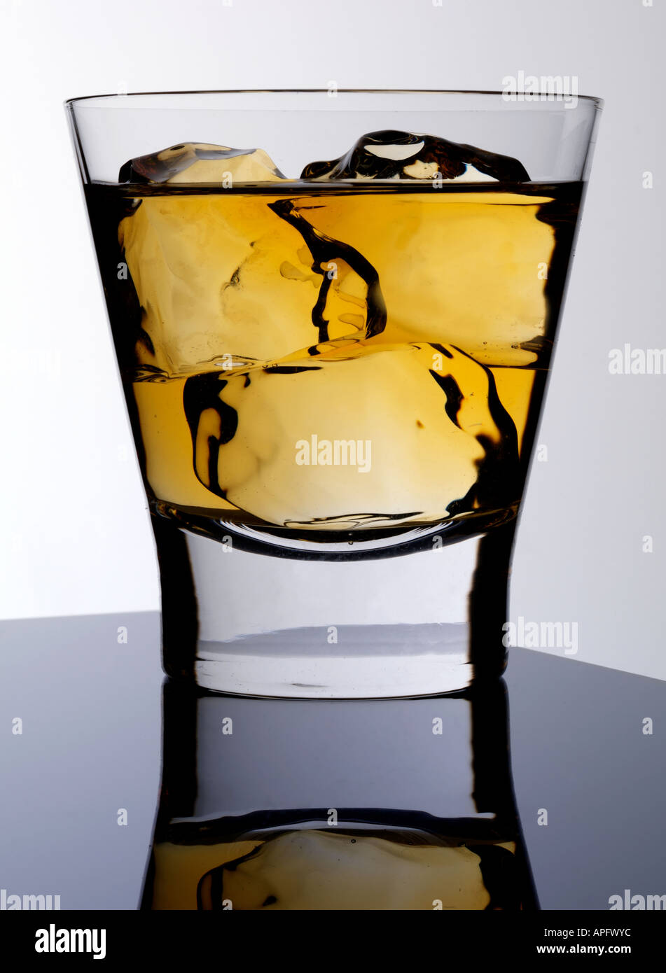 GLASS OF BOURBON WHISKEY Stock Photo