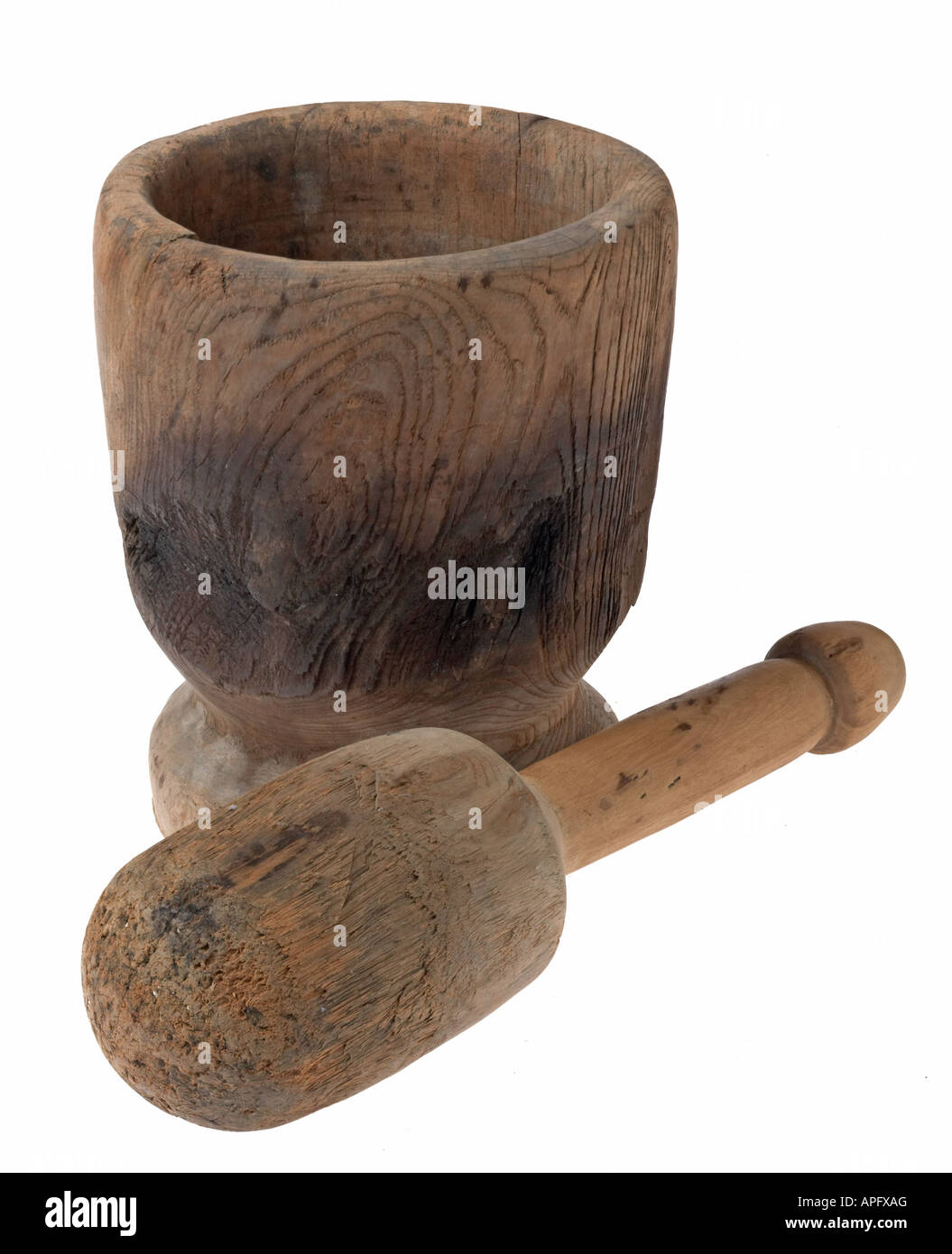 Antique Wooden Mortar and Pestle Stock Photo - Alamy