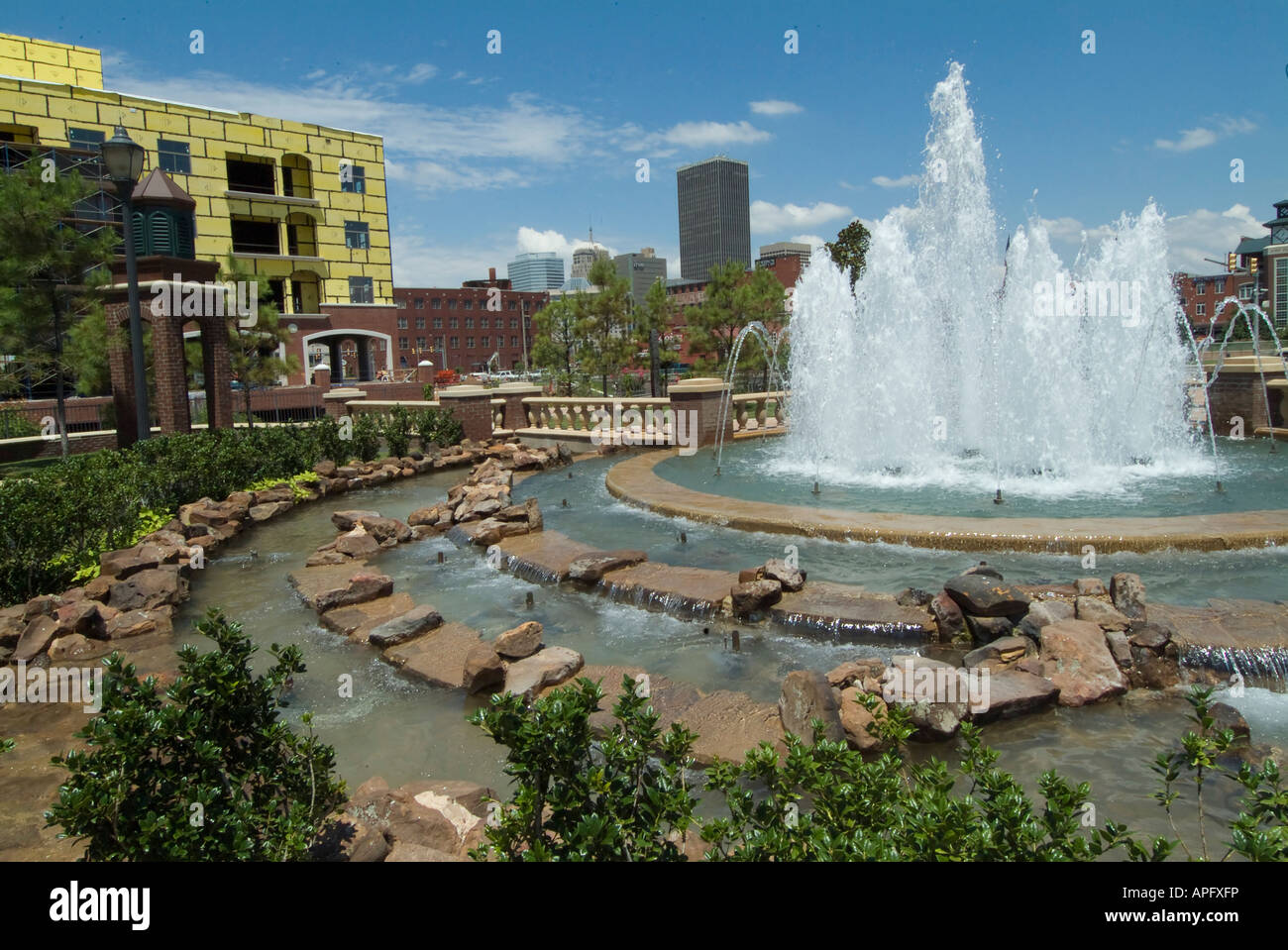 Bricktown Fountain in Oklahoma City, Oklahoma US Stock Photo Alamy