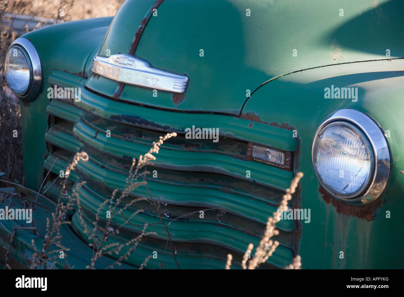 Abandoned truck in a field Stock Photo - Alamy