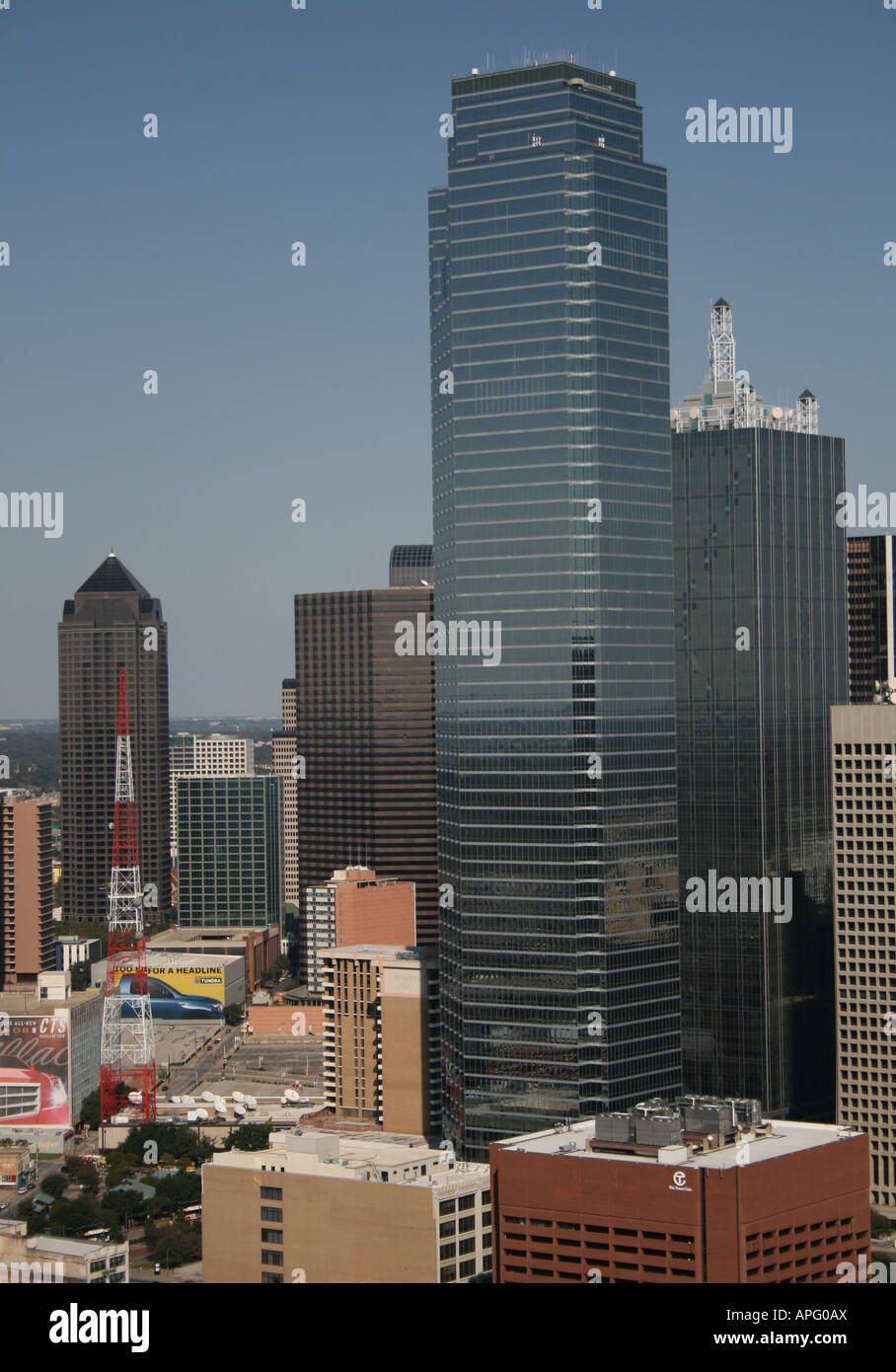 Bank of America plaza and Dallas skyline Texas October 2007 Stock Photo ...