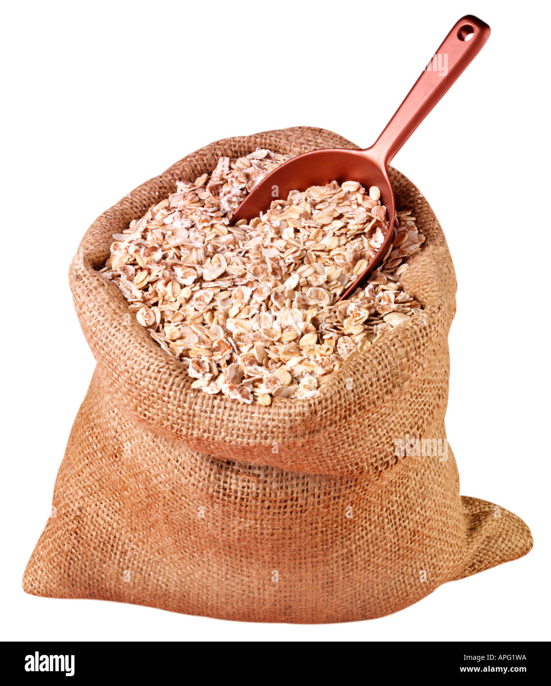 SACK OF OATS CUT OUT Stock Photo