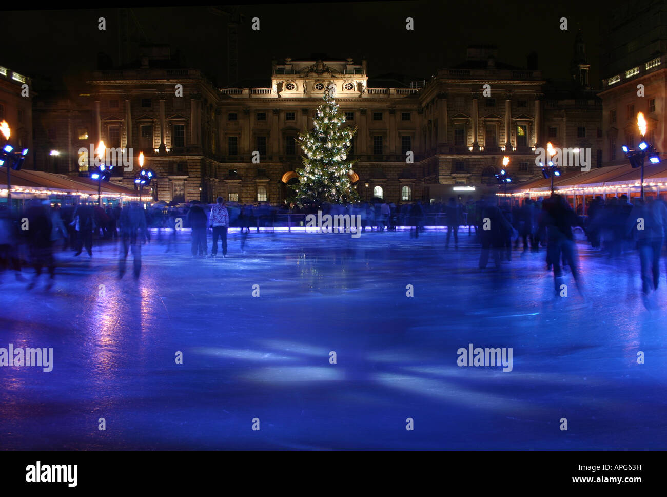 London England Somerset House Ice Rink at Christmas Stock Photo - Alamy