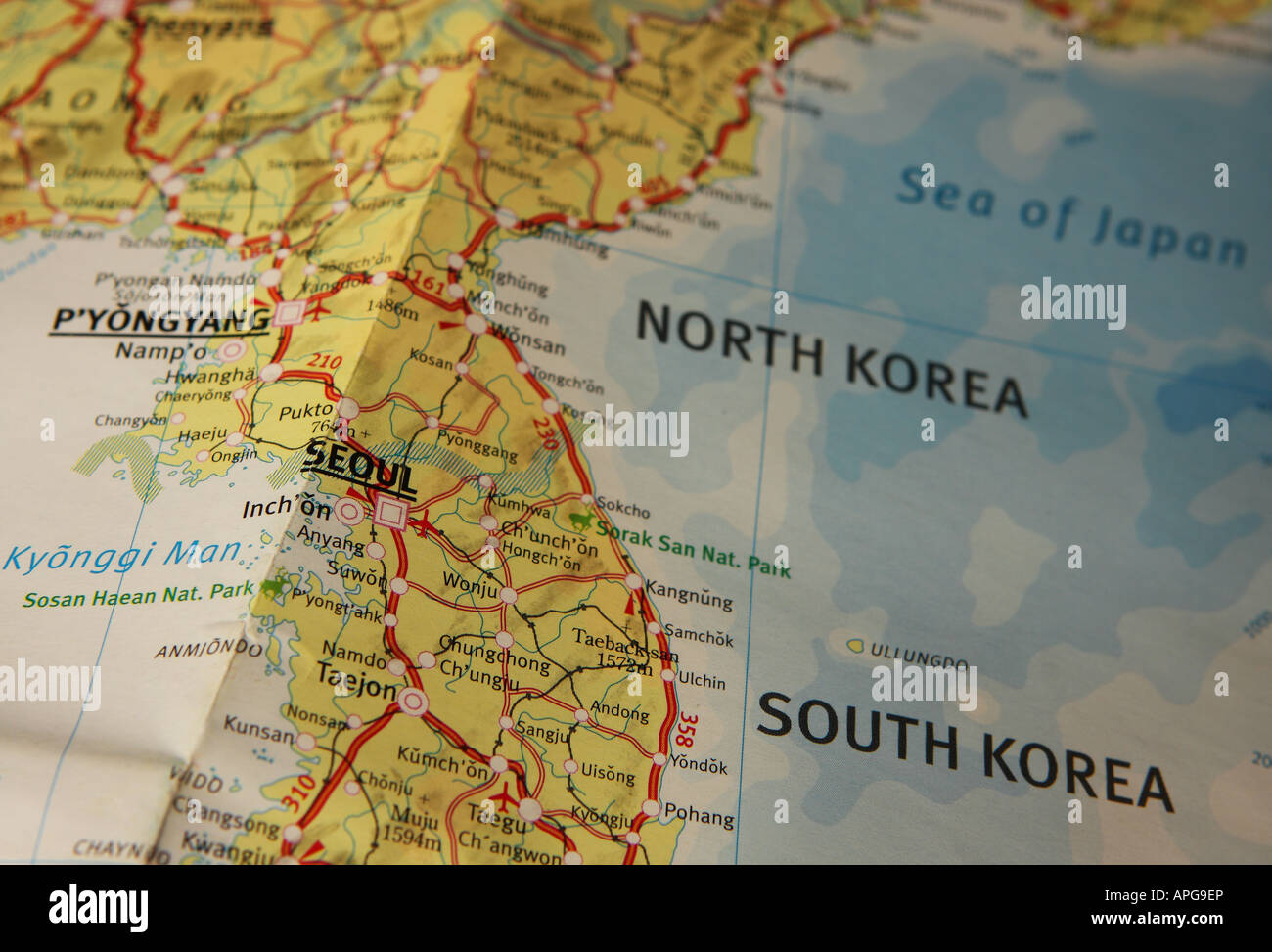 Map of Korea Stock Photo