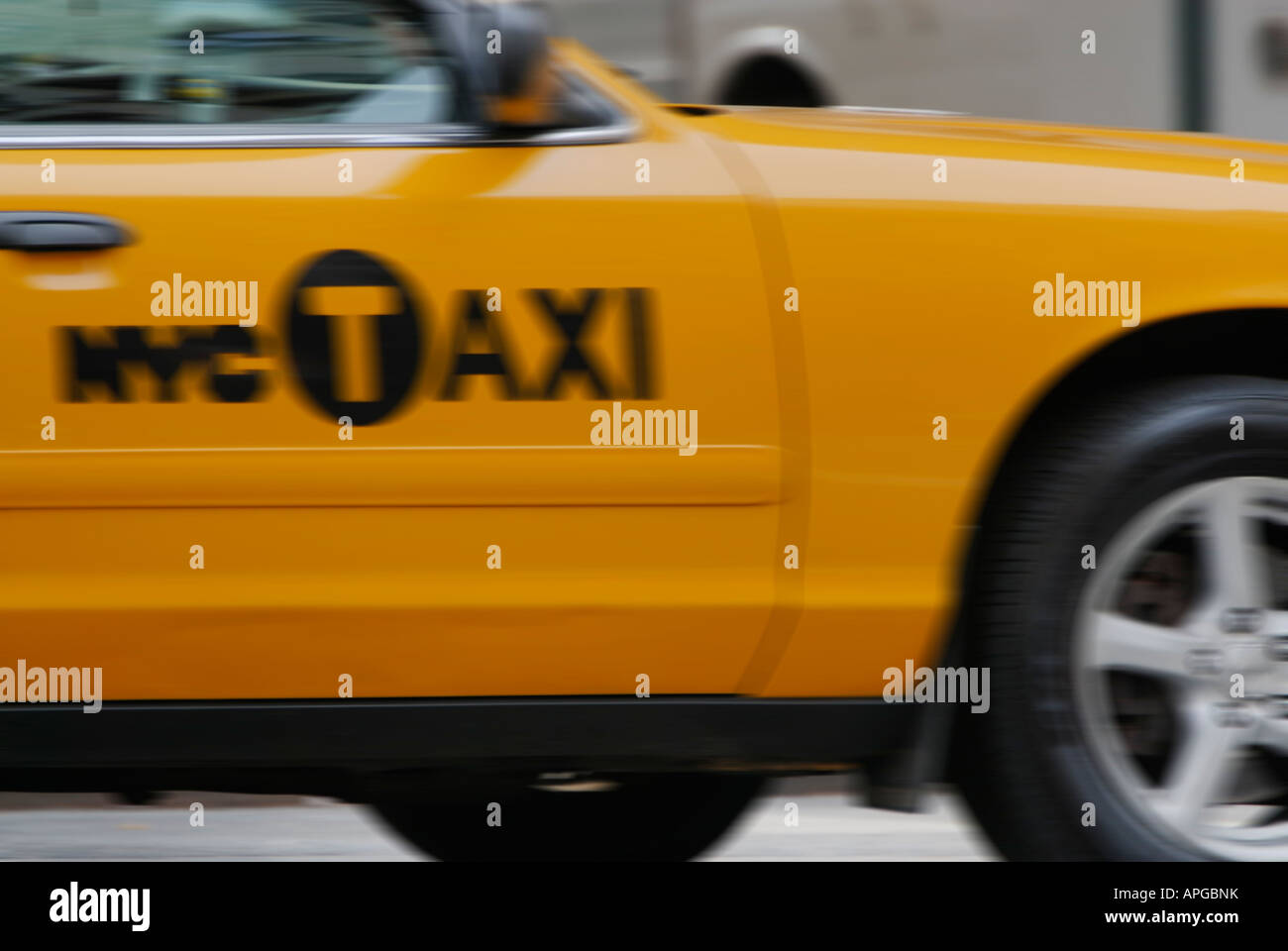 Moving New York cab Stock Photo