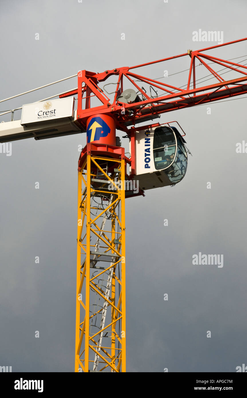 Detail of tower crane against a cloudy sky Stock Photo - Alamy