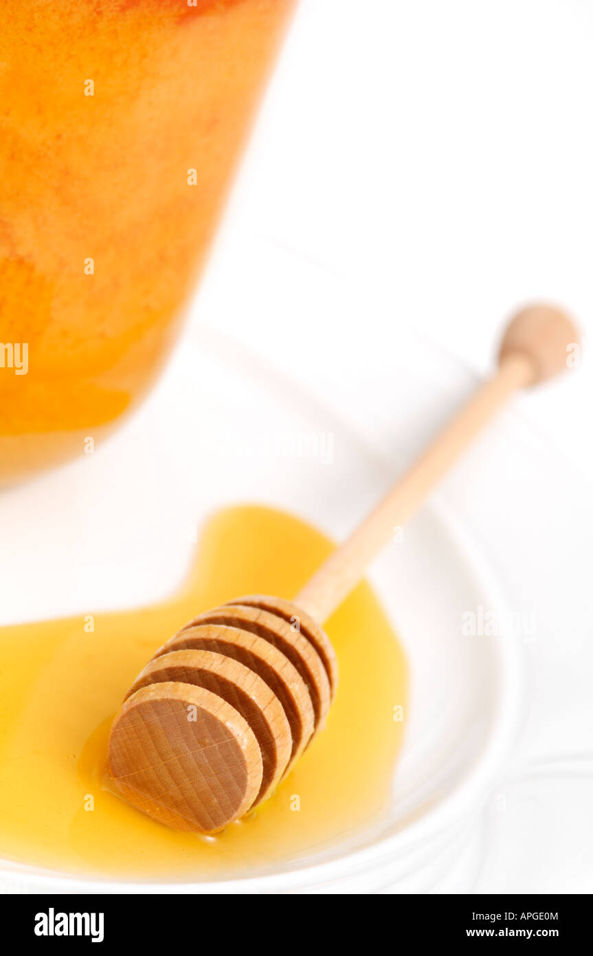 Honey and Dripper Stock Photo