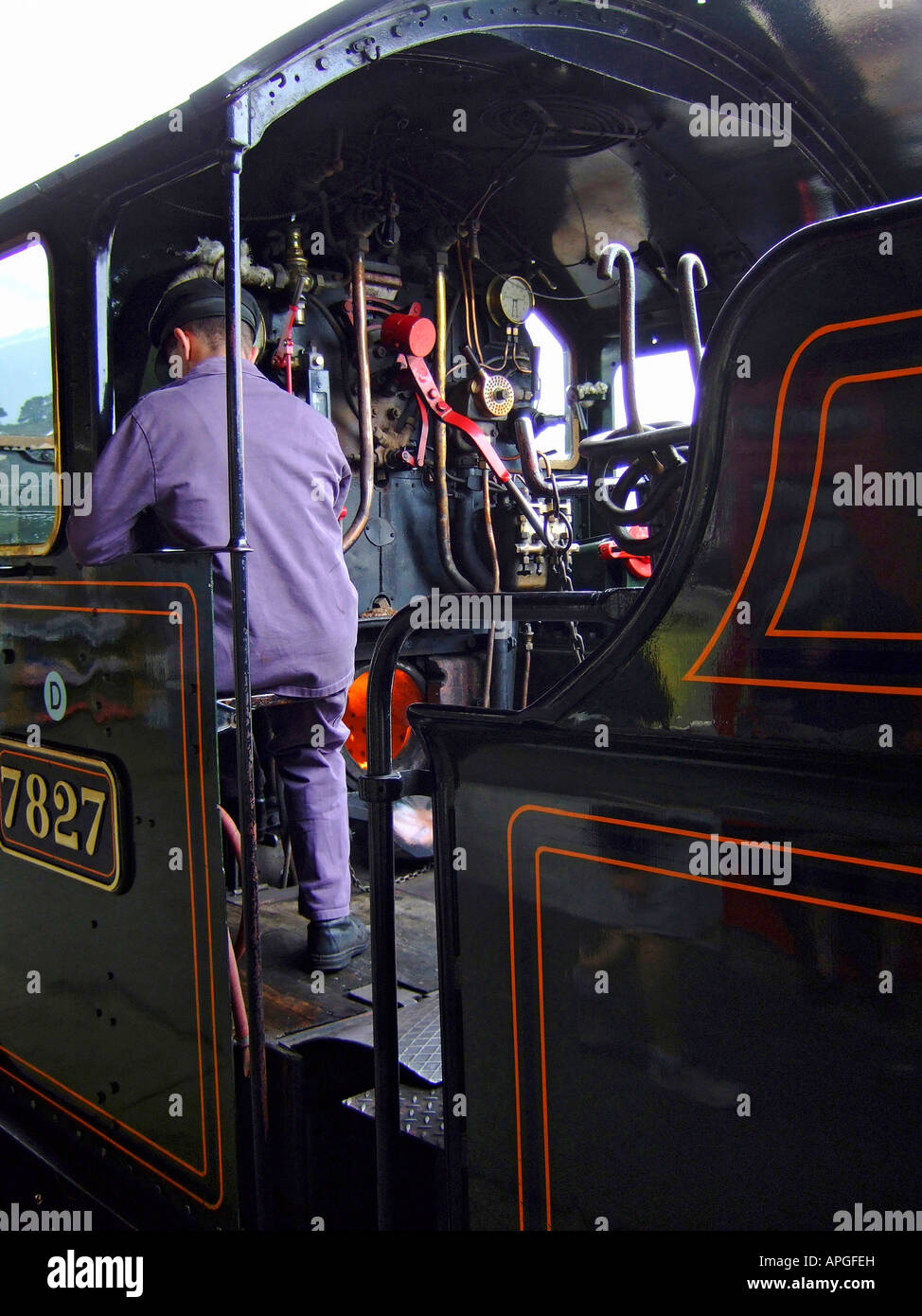 'South Devon Railway steam engine, Kingswear, Devon, England' Stock Photo