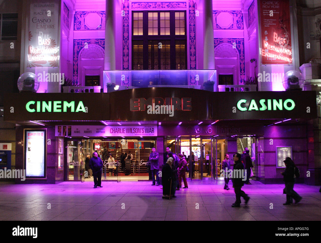 Empire Leicester Square London at night Stock Photo