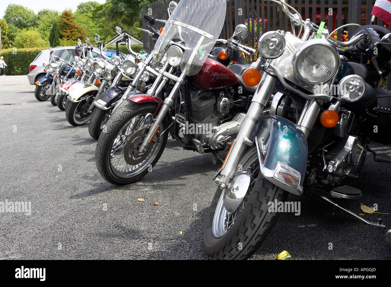 row of Harley Davidson motorcycles County Cork Republic of Ireland