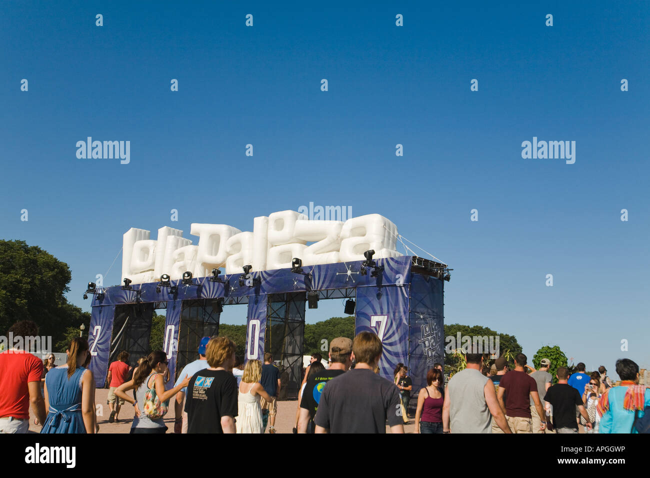 ILLINOIS Chicago Inflatable entrance to Lollapalooza musical concert in