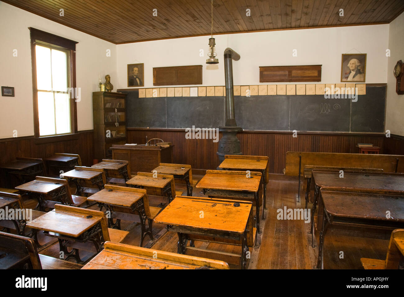 Illinois Rockford Wooden Desks With Inkwell For Students Old Stock