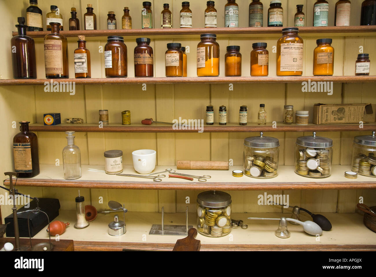 ILLINOIS Rockford Interior of historic hospital building rows of