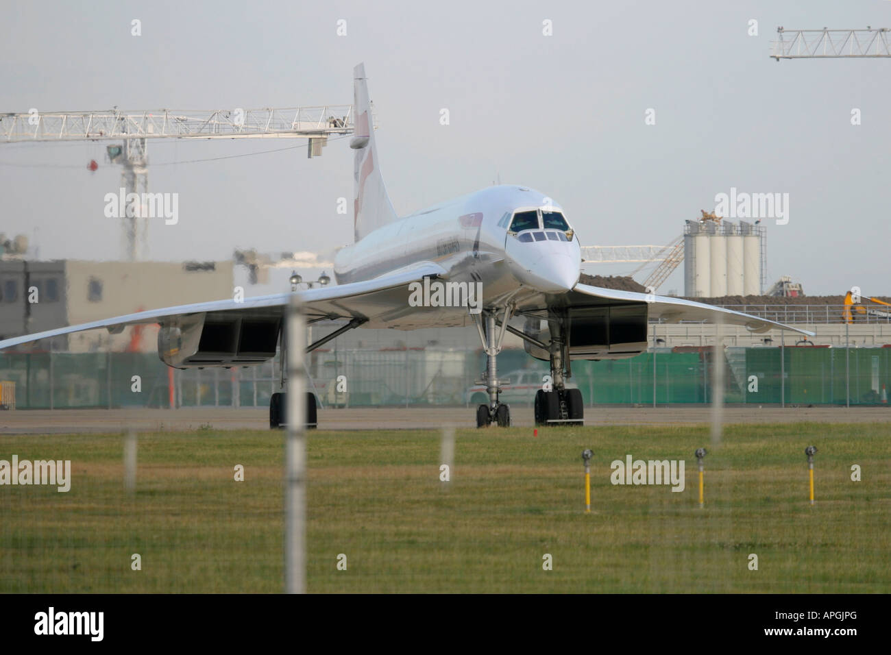 British Airways Aerospatiale-British Aerospace Concorde 102  taxiing for departure at London Heathrow Airport UK Stock Photo