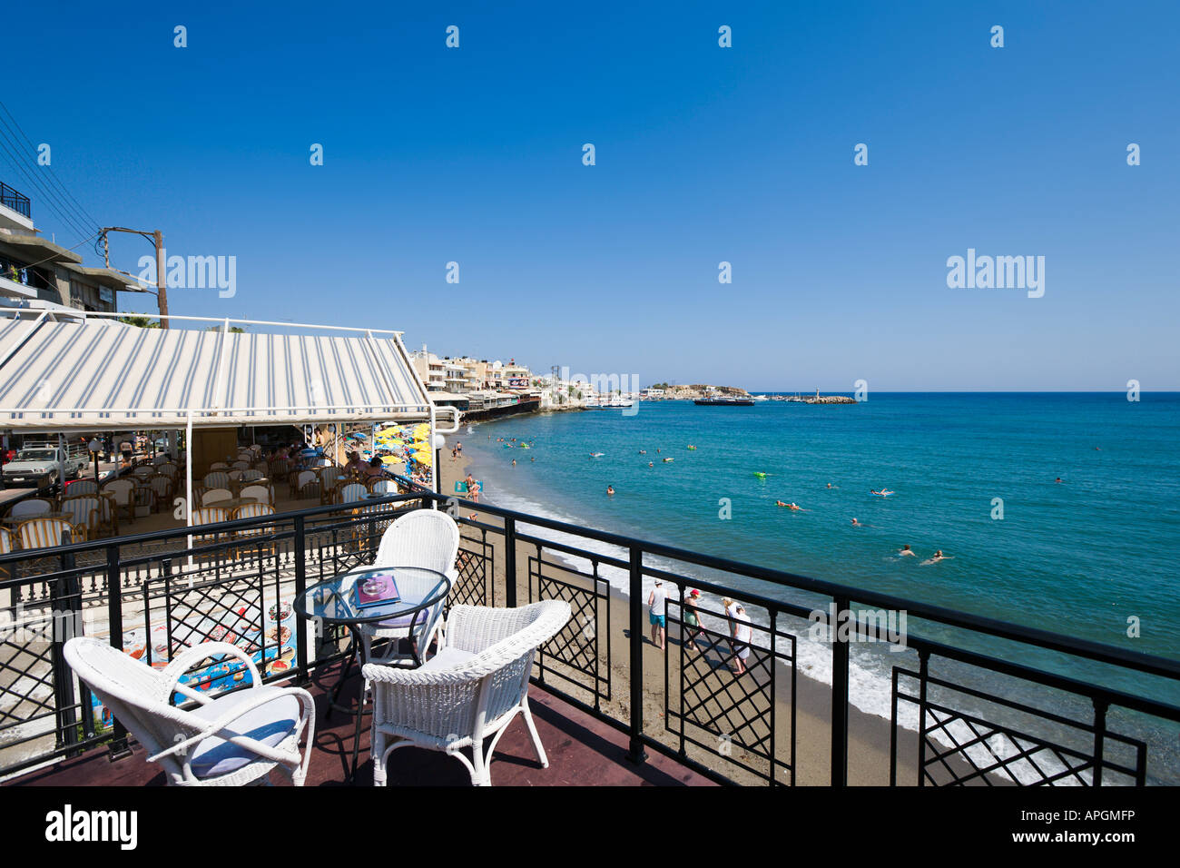 Hersonissos crete greece greek restaurant hires stock photography and