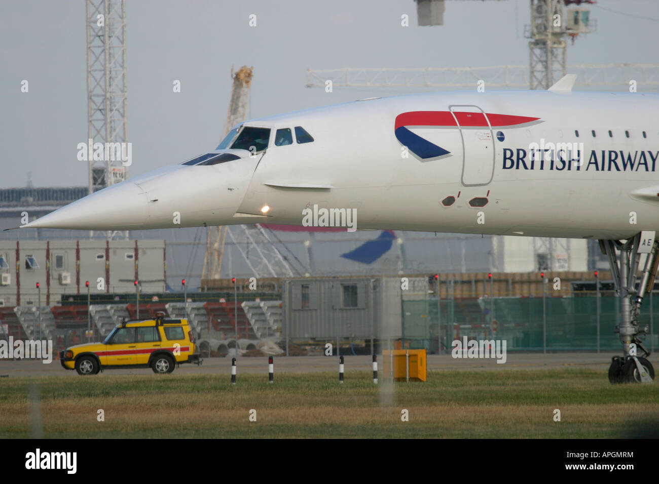 British Airways Aerospatiale-British Aerospace Concorde 102  taxiing for departure at London Heathrow Airport UK Stock Photo