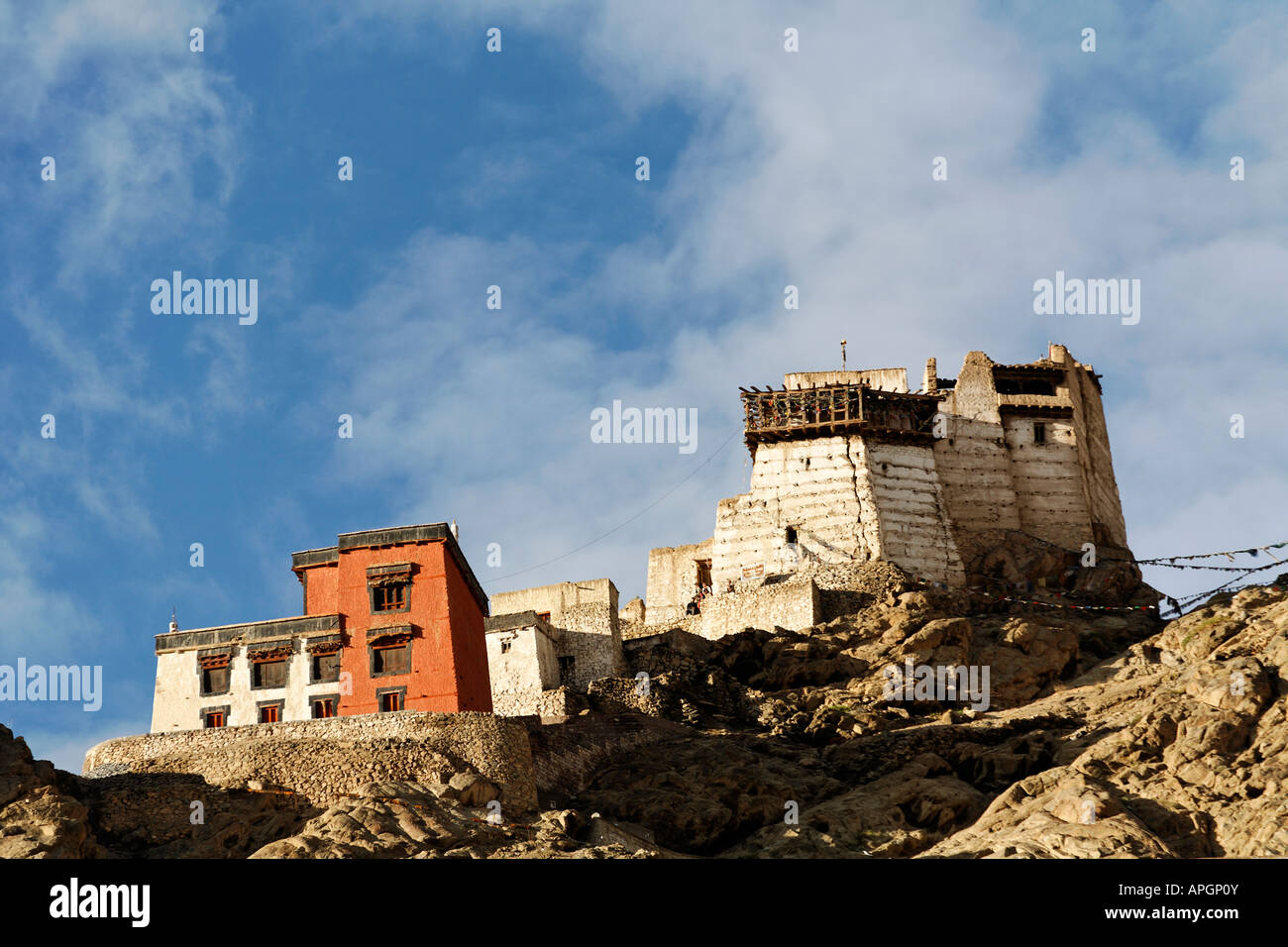 Tsemo Gompa and the Victory Fort Leh Ladakh India Stock Photo
