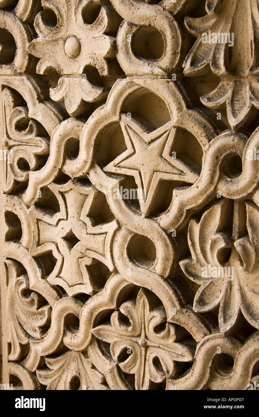 Intricately carved pillar Stock Photo