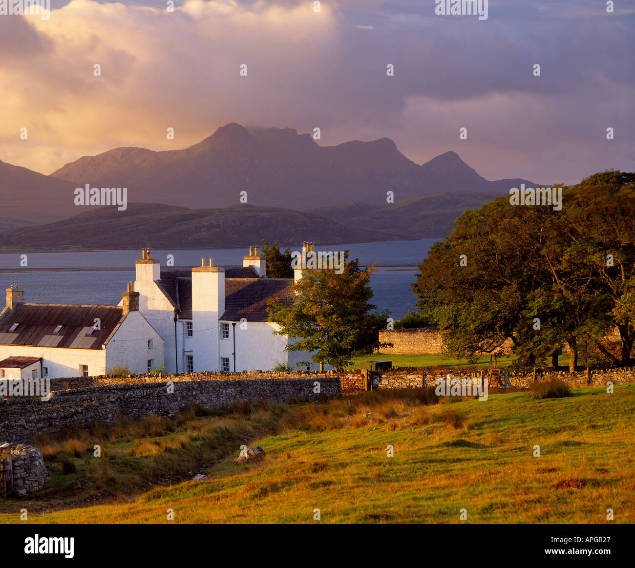 Melness House near Tongue Sutherland Scotland Ben Loyal is in the