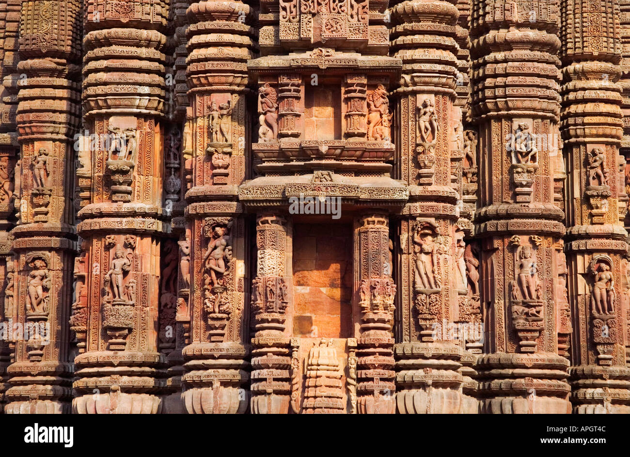 Raja Rani Mandir 1100 AD ornate bas relief sculpture Bhubaneswar Orissa India Stock Photo
