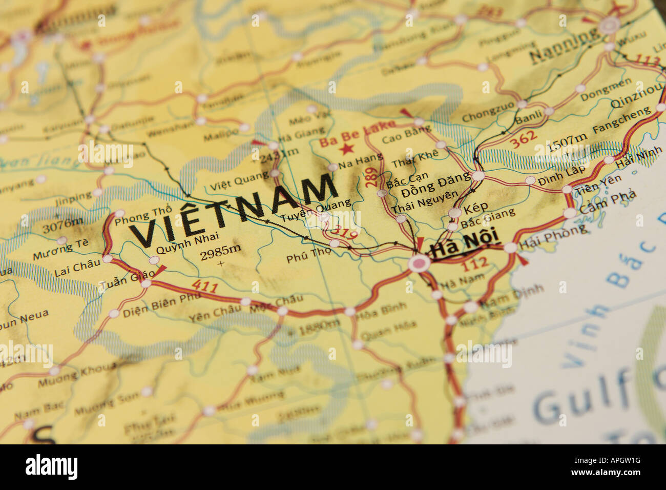 Map of Vietnam - Indochina Stock Photo
