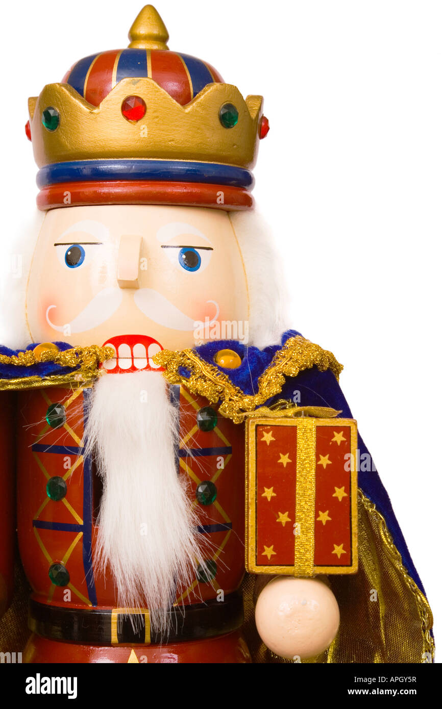 A traditional Christmas nutcracker ornament isolated on white Stock Photo Alamy