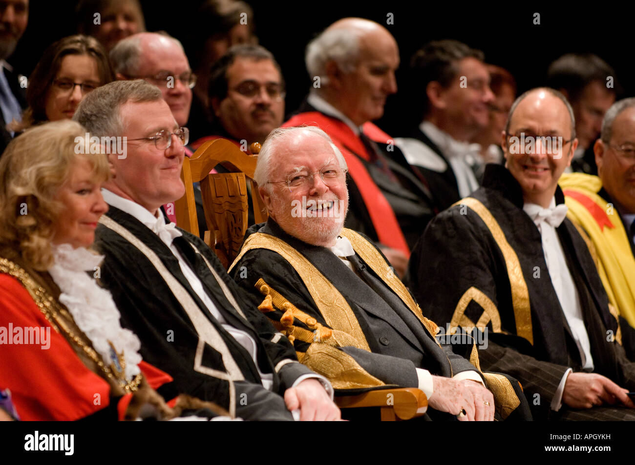 Lord Attenborough, Chancellor of University of Sussex at the 2008 Graduation ceremony Brighton. Stock Photo