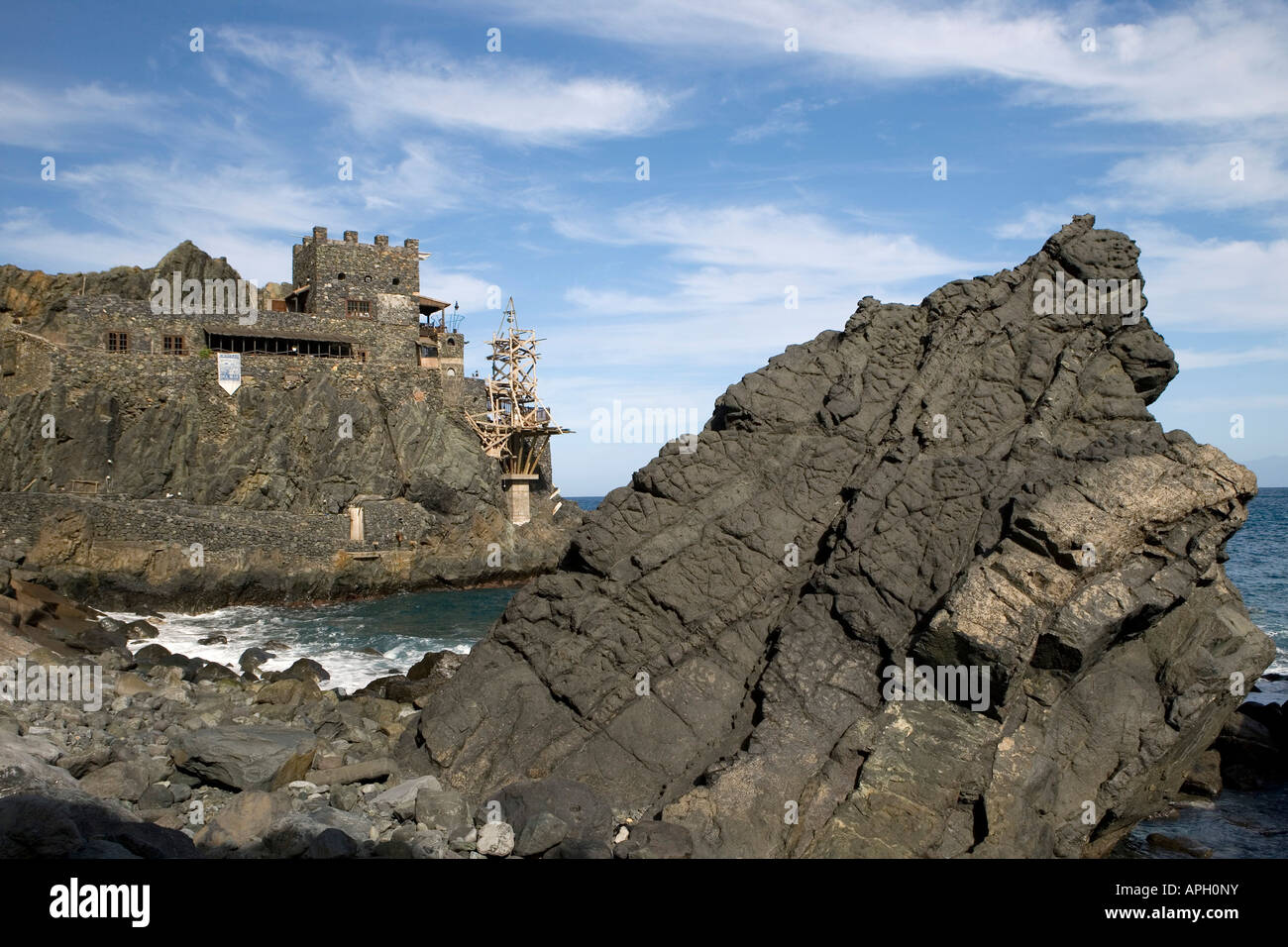 La Gomera, Vallehermoso, the Castillo was in former times the most important place for dispatching goods Stock Photo