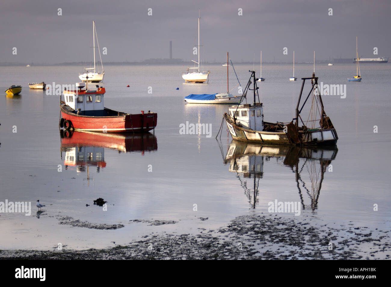 Thames fishing boats at Leigh onSea, Essex coast, England Stock Photo