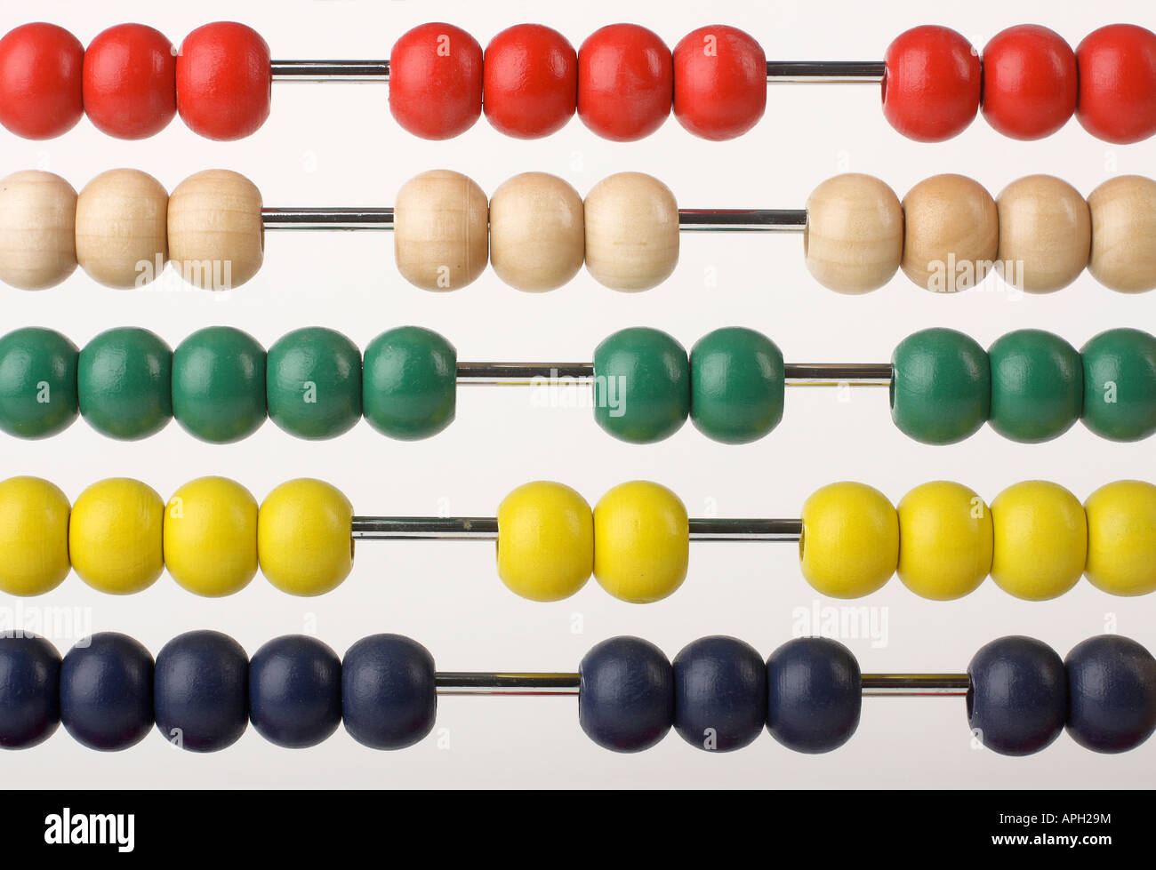 Abacus caclulator with colored beads Stock Photo