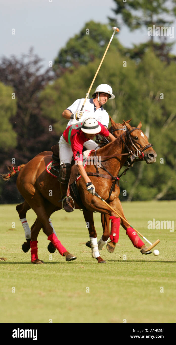 High goal polo match at Guards Polo Club Stock Photo