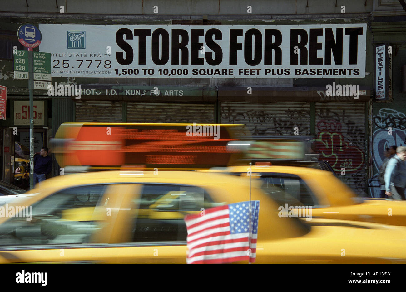 Yellow cab taxi stores for rent hire Manhattan New York City USA Stock ...